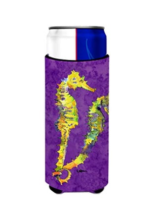 Seahorse Couple Printed Beverage Insulated Cover Purple/Yellow/Green 4x0.2x6.5inch - v1578307830/N33582321A_1