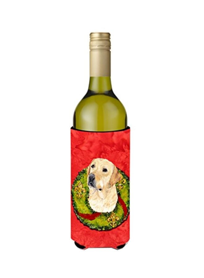 Labrador Printed Beverage Insulated Cover Red/Green/Beige 5.5x0.2x7inch