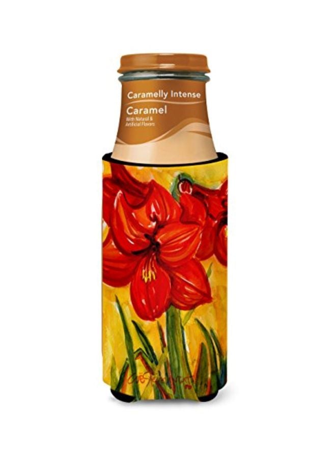Caroline's Treasures - Amaryllis Printed Beverage Insulator Hugger Red/Yellow 4x0.2x6.5inch - Image 1