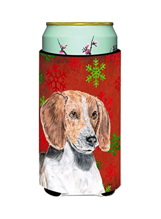 English Foxhound Printed Beverage Insulator Hugger Multicolour 5x0.5x6inch