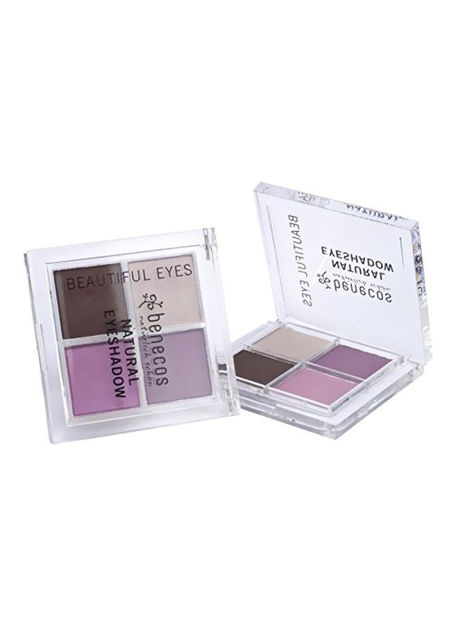 Benecos 4 Colours Natural Quattro Eyeshadow Brown/Pink/Beige  - Image 1