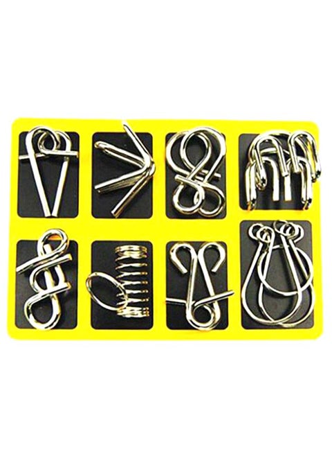 8-Piece IQ Test Brain Teaser Puzzle Set