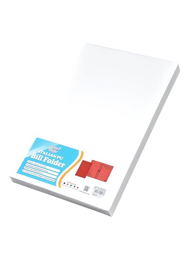 FIS Executive Bill Folder With Magnet Flap Maroon - Image 3