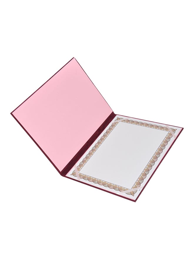 إف اي أس  حافظة شهادات مقاس A4 أحمر داكن مخملي - Image 2