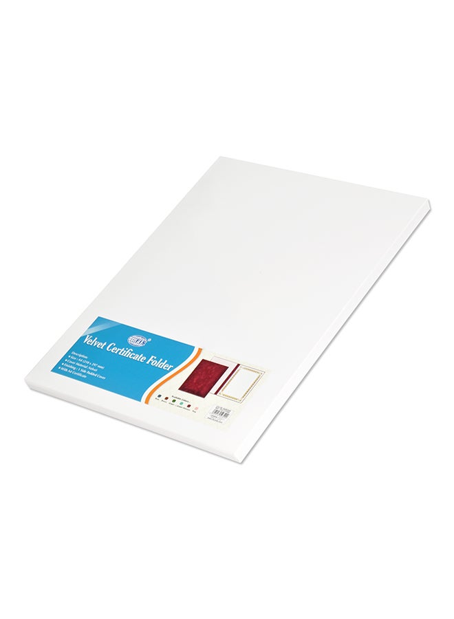 إف اي أس  حافظة شهادات مقاس A4 أحمر داكن مخملي - Image 3