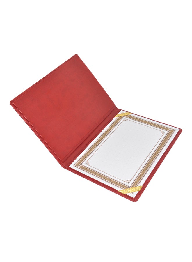 FIS 1-Side Padded Cover A4 Certificate Folder Maroon - Image 2