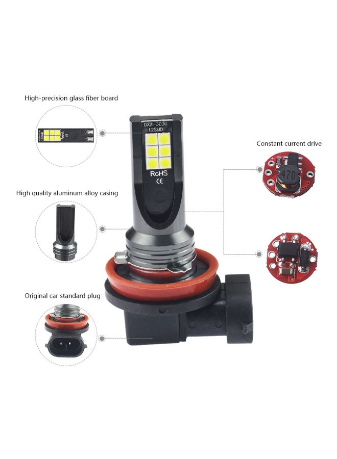 2-Piece H8/H9/H11 3030 12SMD Car LED Fog Light - Image 2