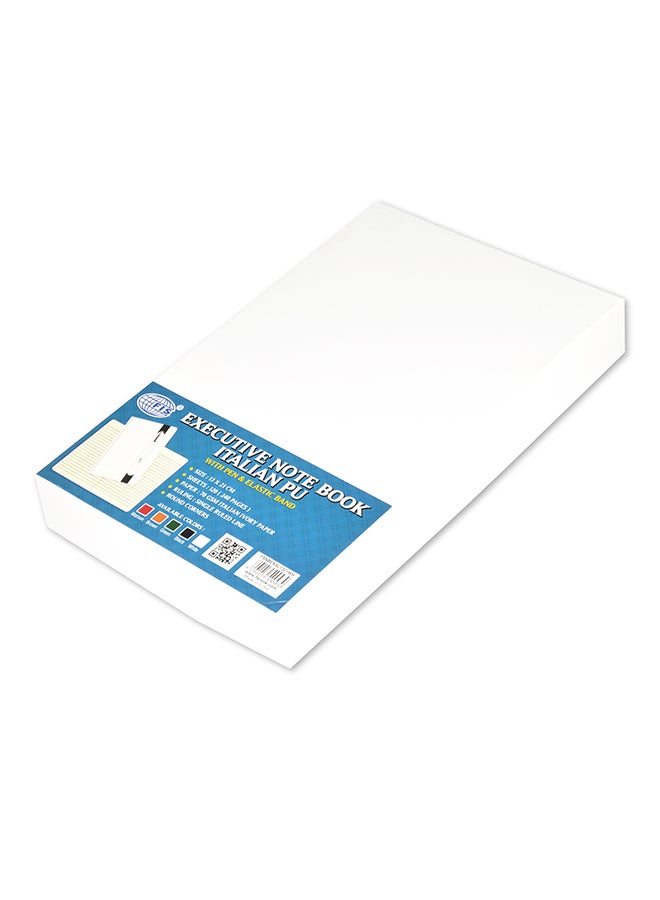 FIS 120-Sheets Executive Single Line Notebook With Pen White  - Image 3