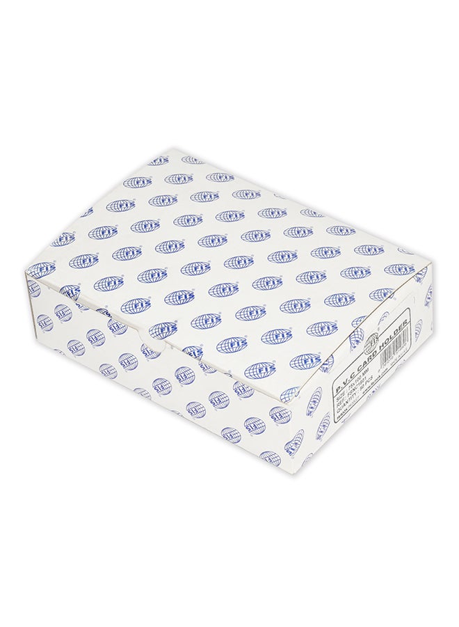 FIS 50-Piece PVC Card Holder With Pocket White - Image 4