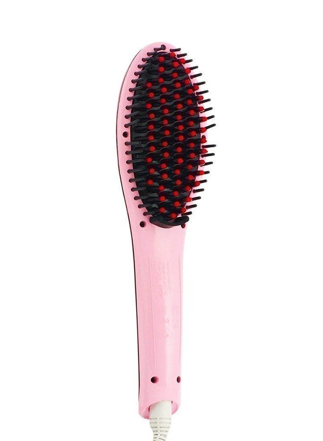 3-In-1 Electric Straightening Comb Brush Pink - Image 1