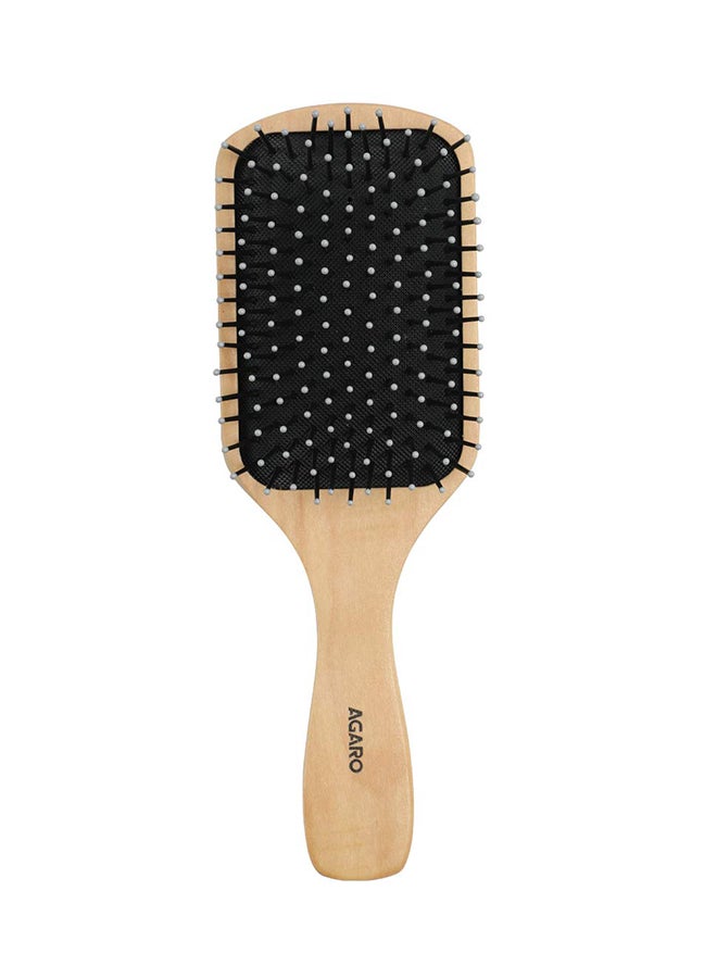 AGARO Wooden Paddle Hair Brush Beige 23cm  - Image 1