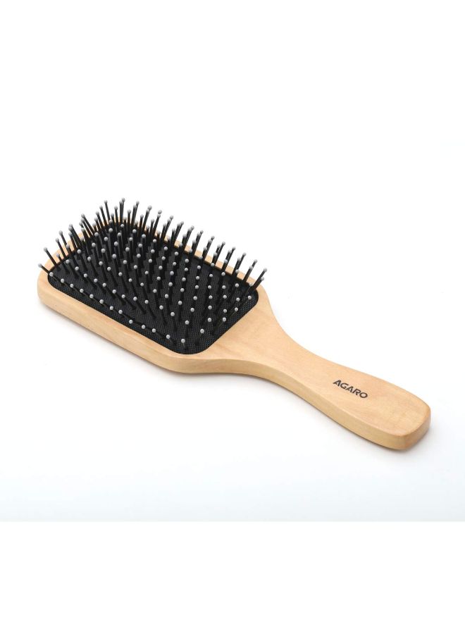 AGARO Wooden Paddle Hair Brush Beige 23cm  - Image 2