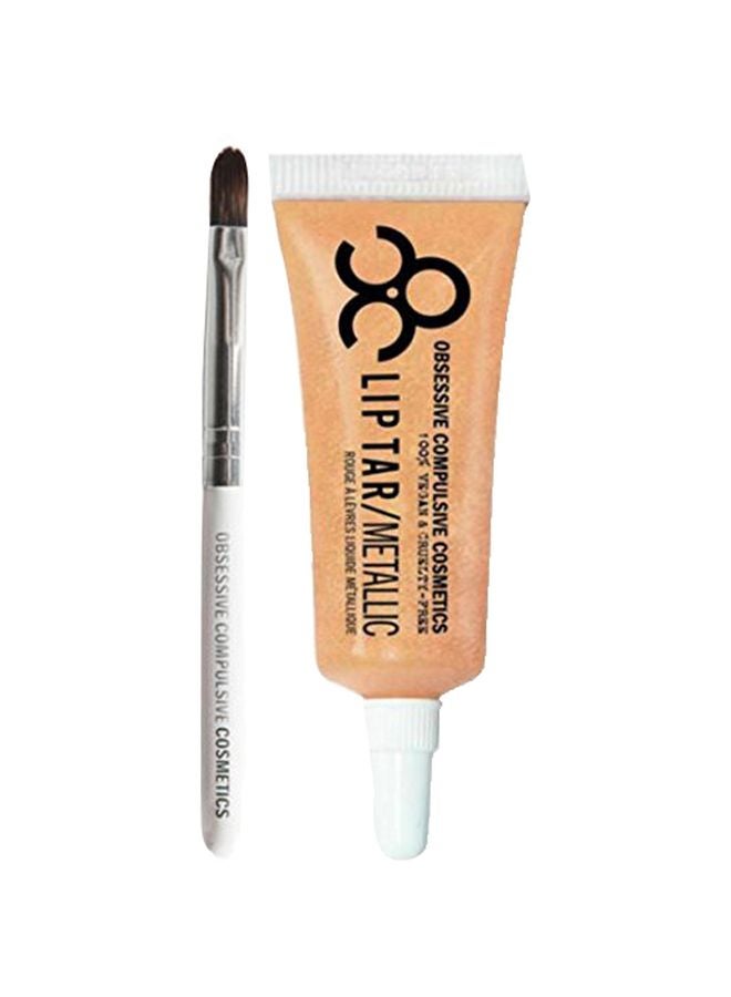 Metaliic Lip Tar With Brush Brown