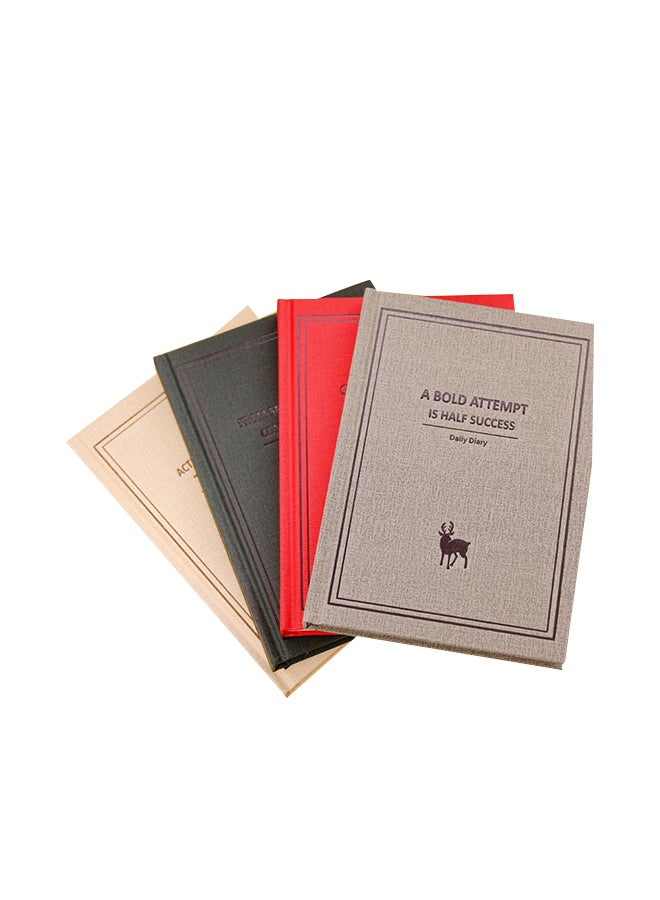 4-Piece Creative Sketch Graffiti Simple Hard Notepad Set Multicolour