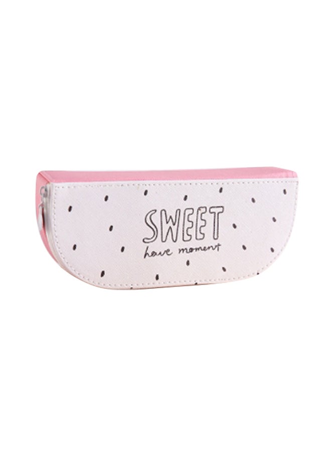 Kawaii Fruit PU Leather School Pencil Case Pink/White