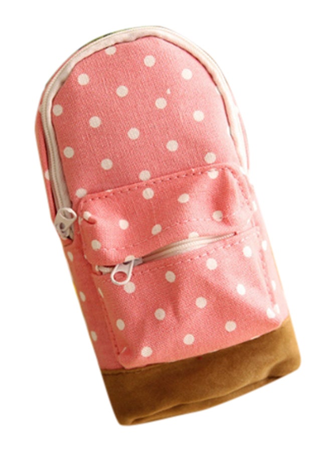 Generic Multi-function Large Capacity Canvas Pencil Case Backpack Pink 