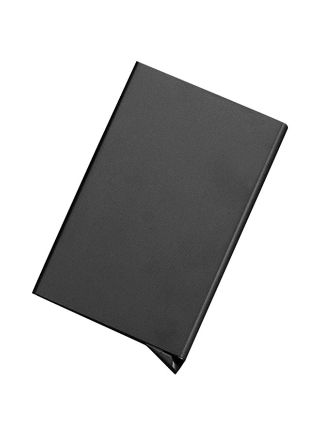 Generic Antimagnetic Stainless Steel PU Business Card Holder Black 