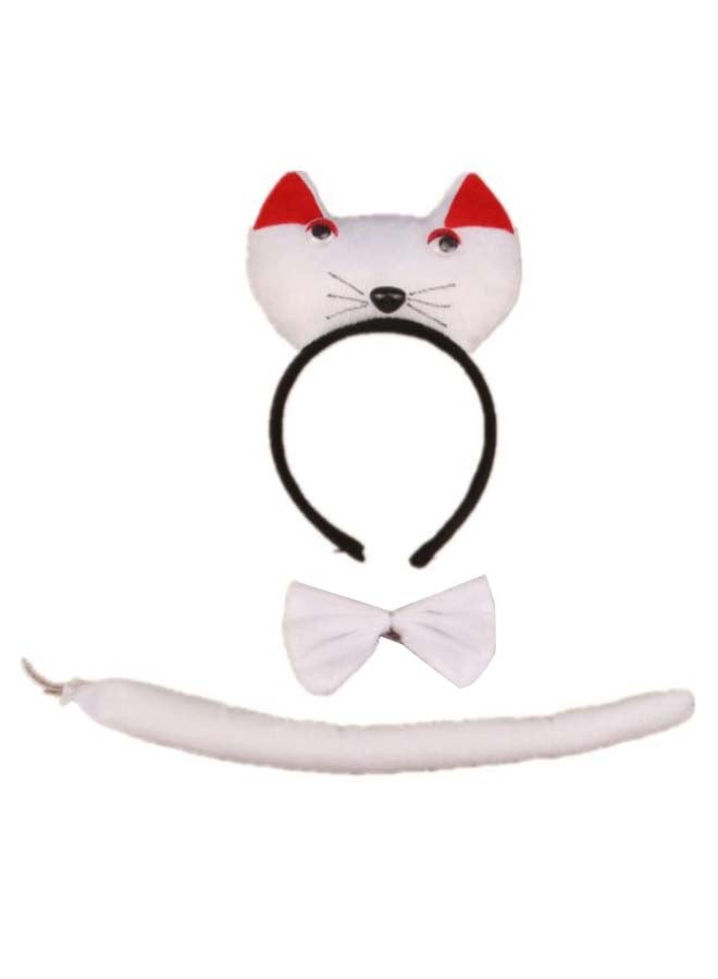 Plushed Cat Hair Hoop With Bow And Tail  - Image 1