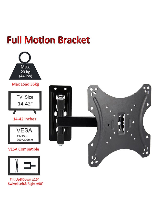 Retractable Wall Mount TV Stand Black - Image 3