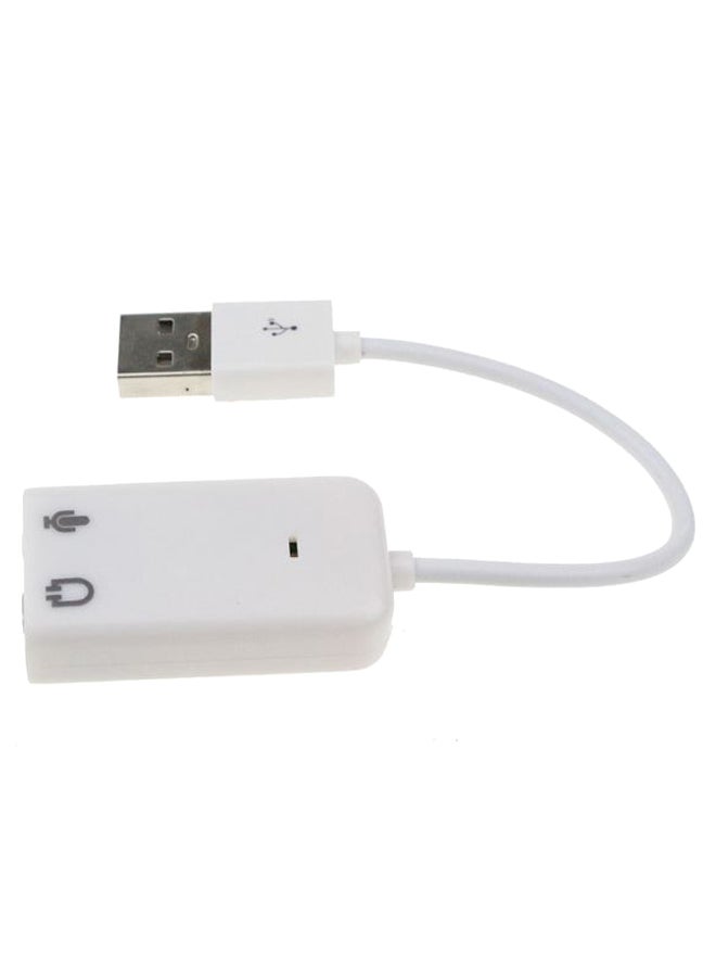 USB 2.0 Audio Headset Microphone Jack Converter White  - Image 2