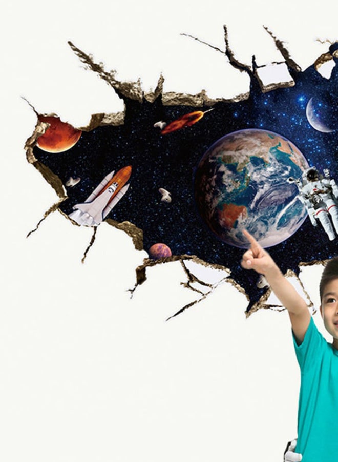 بيوينتي ملصق جداري قابل للإزالة بتصميم ثلاثي الأبعاد لرائد فضاء متعدد الألوان 60 x 90سم - Image 3