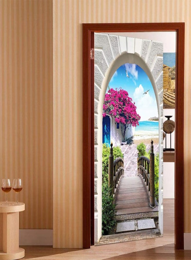 Beauenty Set Of 2 Pieces 3D Self-Adhesive Door Stickers Multicolour 38.5x200x2cm - Image 3