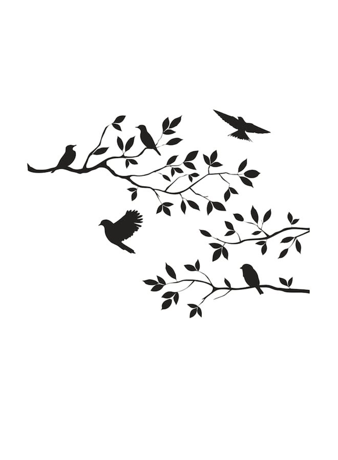 Beauenty Bird Tree Design Self Adhesive Wall Sticker Black 60 x 44cm - Image 1
