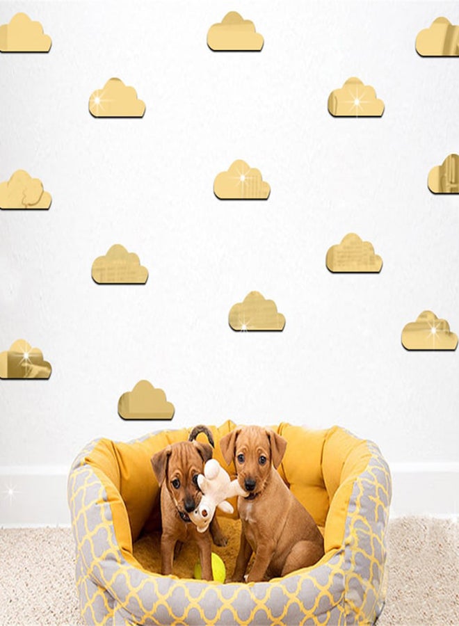Beauenty 10-Piece Cloud Shape Wall Sticker Set Gold 5cm - Image 2