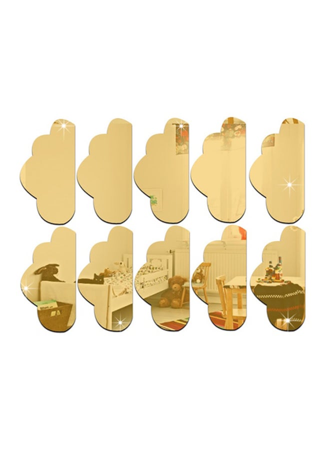Beauenty 10-Piece Cloud Shape Wall Sticker Set Gold 5cm - Image 1