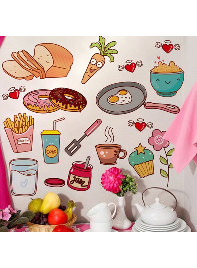 Beauenty DIY Cartoon Cookware Food Wall Sticker Multicolour 40 x 30cm - Image 4