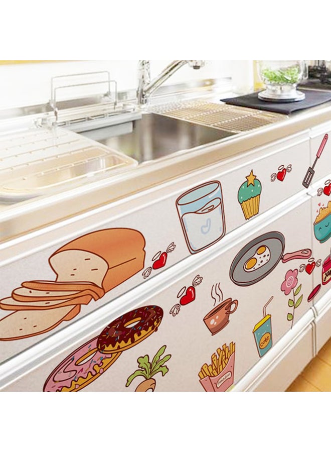 Beauenty DIY Cartoon Cookware Food Wall Sticker Multicolour 40 x 30cm - Image 3