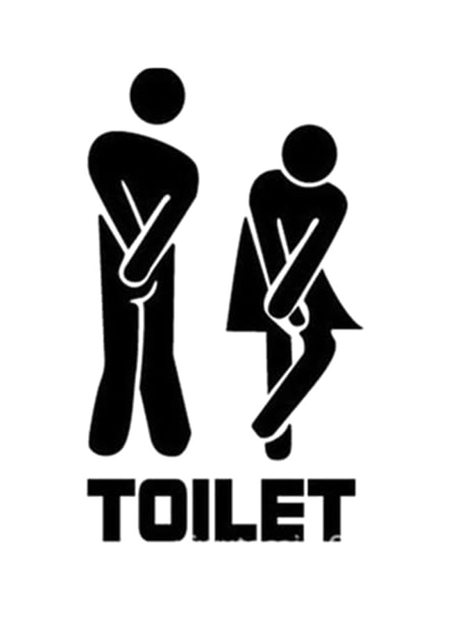 Beauenty Toilet Sign Wall Sticker Black 12 x 18cm - Image 1