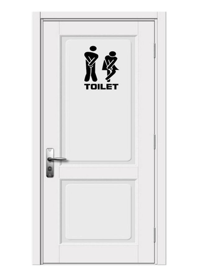 Beauenty Toilet Sign Wall Sticker Black 12 x 18cm - Image 2