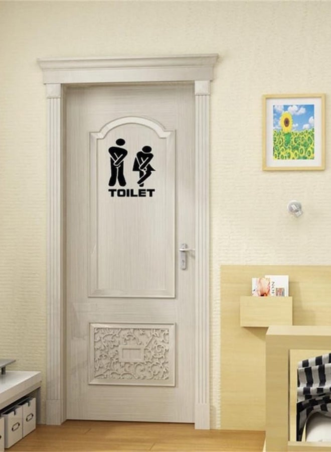 Beauenty Toilet Sign Wall Sticker Black 12 x 18cm - Image 3