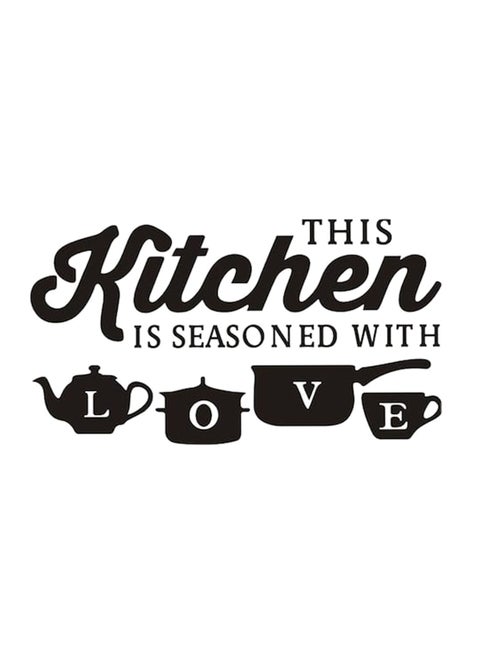 ملصق جداري بتصميم كلمة "Kitchen" أسود 52 x 30سم