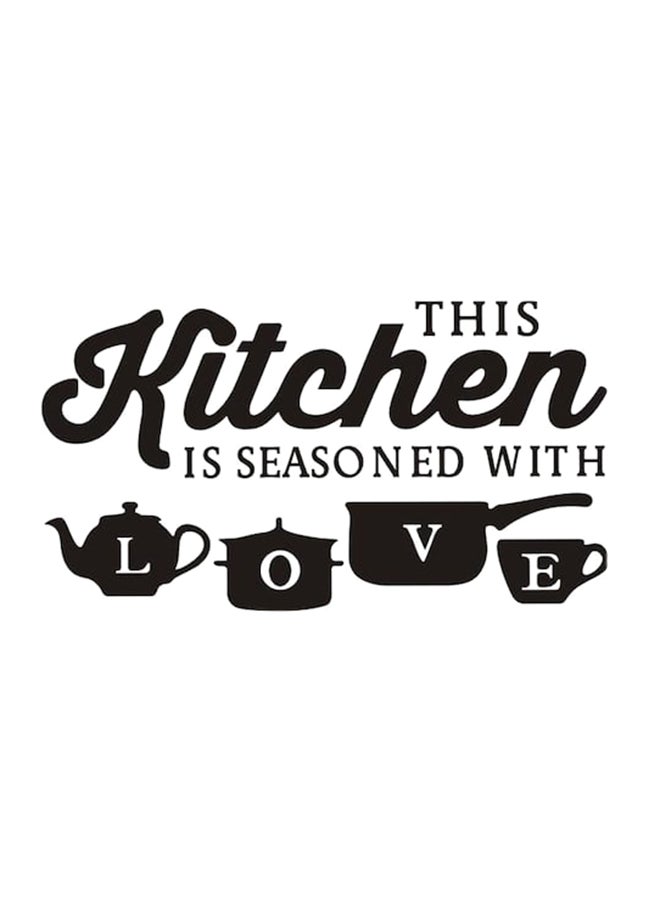 بيوينتي ملصق جداري بتصميم كلمة "Kitchen" أسود 52 x 30سم - Image 1