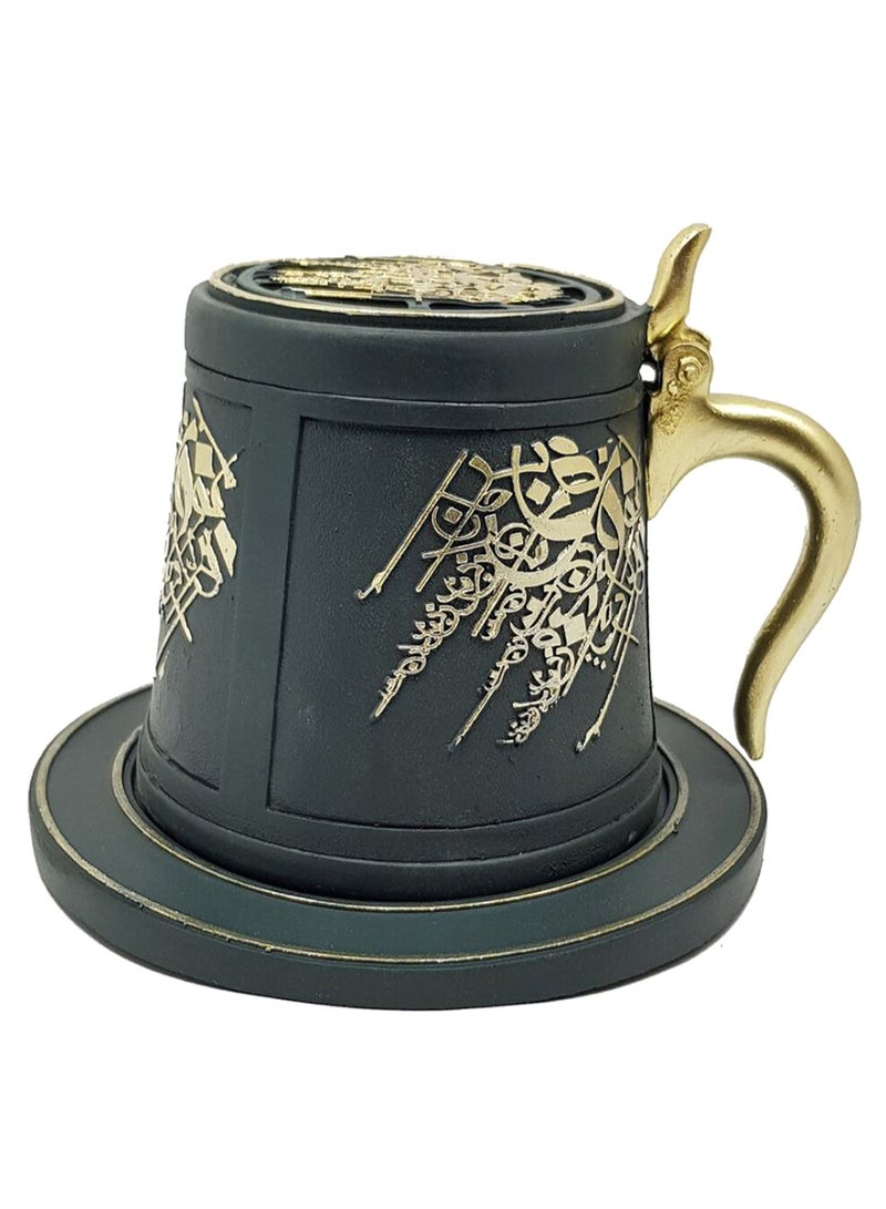 Mug Shaped Incense Burner Grey/Gold  - Image 1