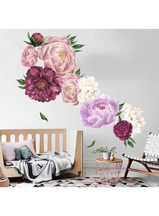 Beauenty Peony Flower Wall Sticker Multicolour 60 x 40centimeter - Image 2