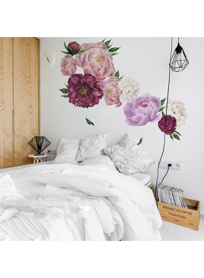 Beauenty Peony Flower Wall Sticker Multicolour 60 x 40centimeter - Image 3