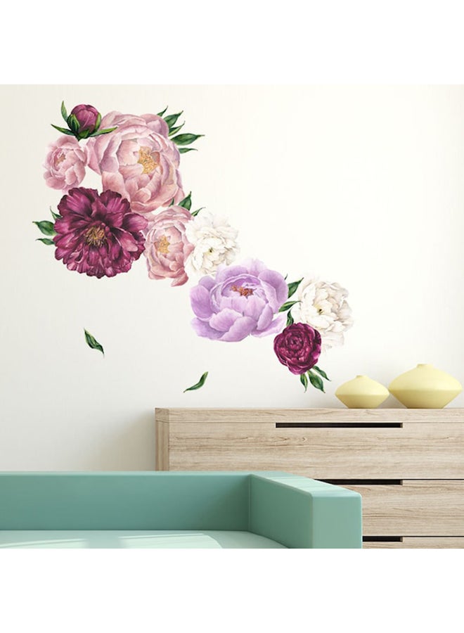 Beauenty Peony Flower Wall Sticker Multicolour 60 x 40centimeter - Image 1