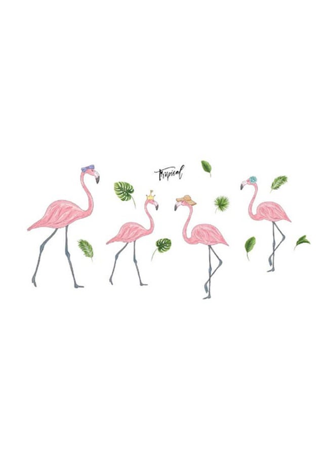 Beauenty Flamingo Pattern Self Adhesive Wall Sticker Multicolour 60 x 90cm - Image 1