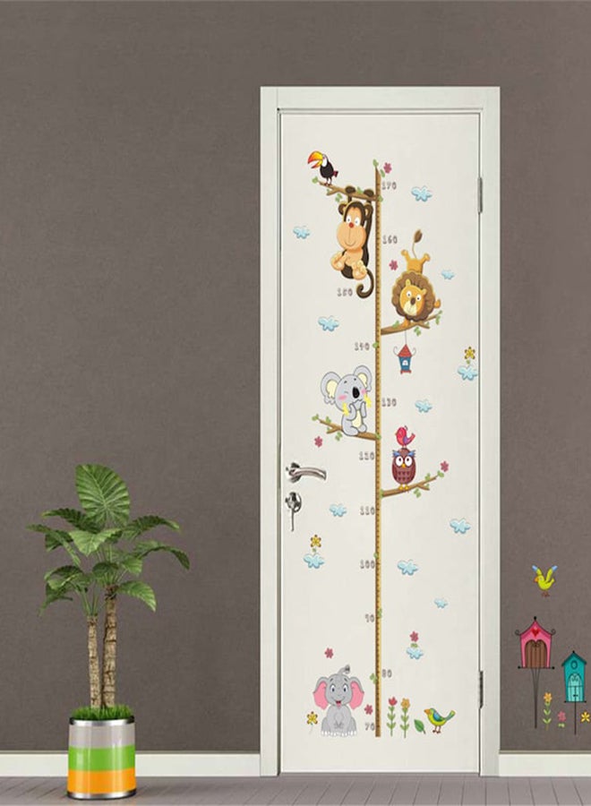 Beauenty Height Measuring Cute Animals Print Wall Sticker Multicolour 30 x 90cm - Image 2