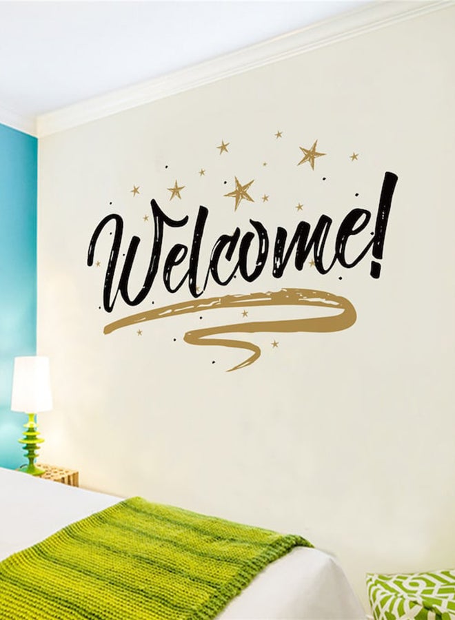 بيوينتي ملصق جداري للزينة بتصميم كلمة "Welcome" أسود/بني 57 x 38سم - Image 3