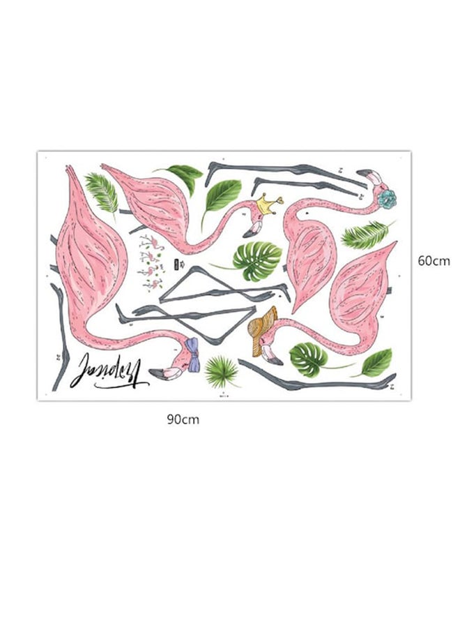 Beauenty Flamingo Pattern Self Adhesive Wall Sticker Multicolour 60 x 90cm - Image 2