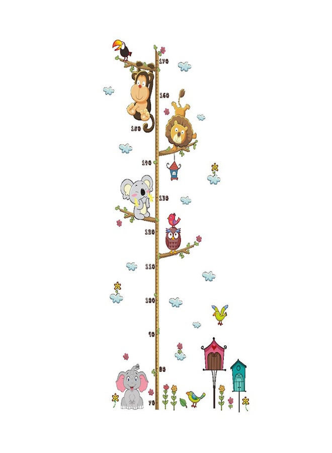 Beauenty Height Measuring Cute Animals Print Wall Sticker Multicolour 30 x 90cm - Image 1