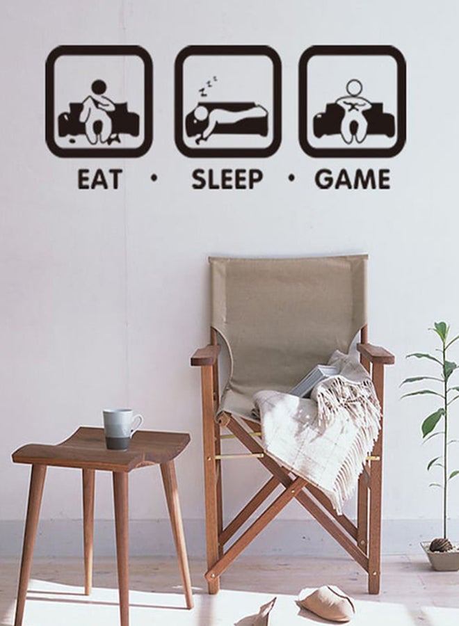 Beauenty Eat Sleep Game Pattern Wall Sticker Black 57 x 51.5cm - Image 4