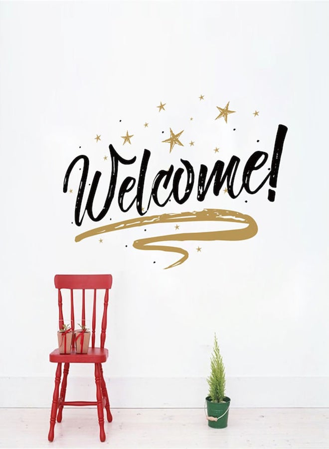 بيوينتي ملصق جداري للزينة بتصميم كلمة "Welcome" أسود/بني 57 x 38سم - Image 2