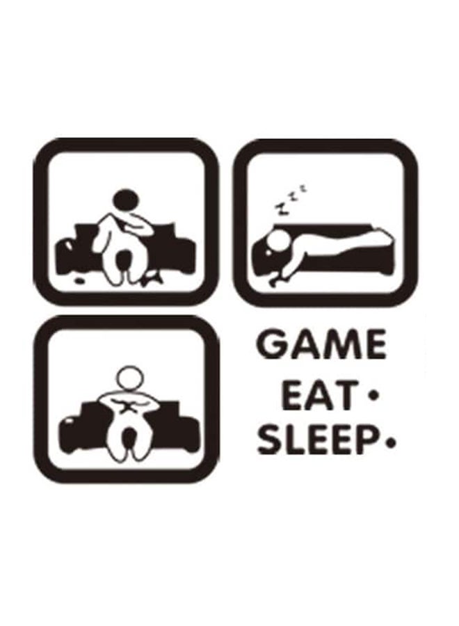 Beauenty Eat Sleep Game Pattern Wall Sticker Black 57 x 51.5cm - Image 1
