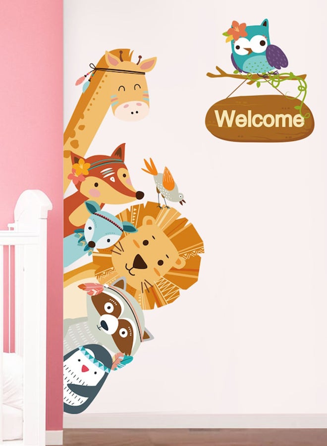 بيوينتي ملصق جداري بتصميم رسومات حيوانات كرتونية متعدد الألوان 60 x 90سم - Image 3