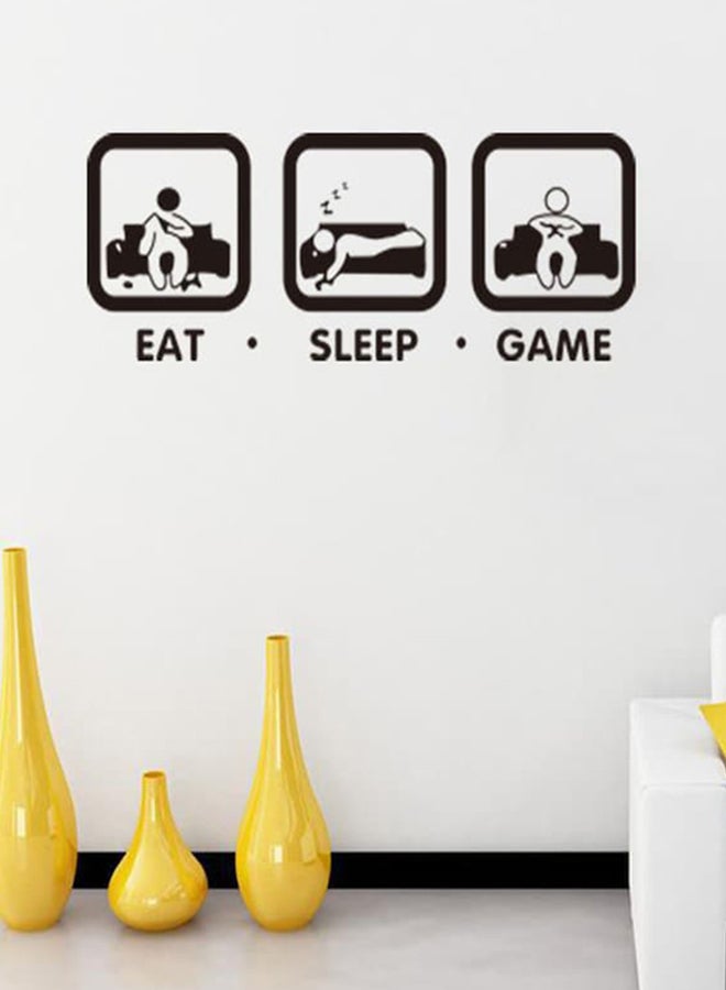 Beauenty Eat Sleep Game Pattern Wall Sticker Black 57 x 51.5cm - Image 3